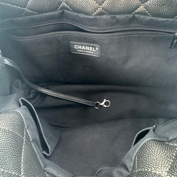 Chanel Metallic Silver Gray Grey Quilted Caviar Timeless Tote SHW Series 14 - Picture 10 of 16